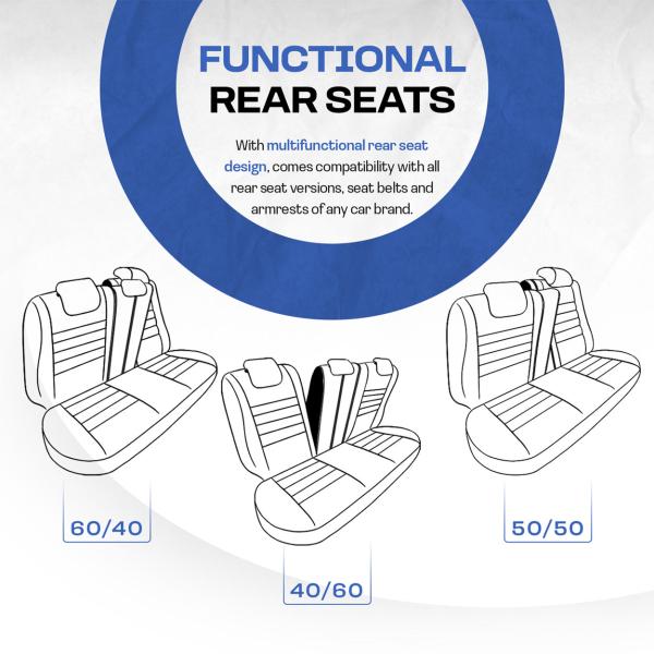 Auto Sitzbezug Set Universal Vorne und Hinten Komfortabel Komplett Set